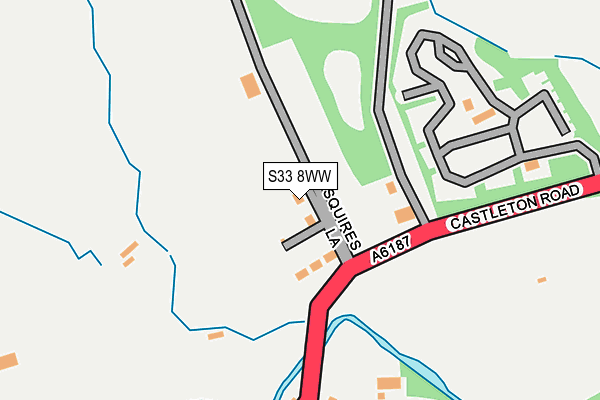 S33 8WW map - OS OpenMap – Local (Ordnance Survey)