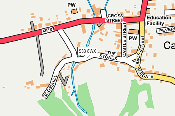 S33 8WX map - OS OpenMap – Local (Ordnance Survey)
