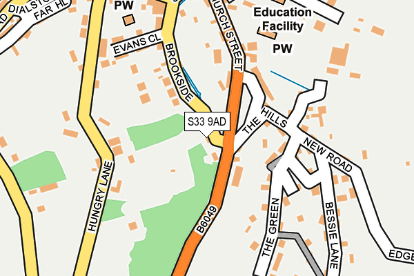 S33 9AD map - OS OpenMap – Local (Ordnance Survey)