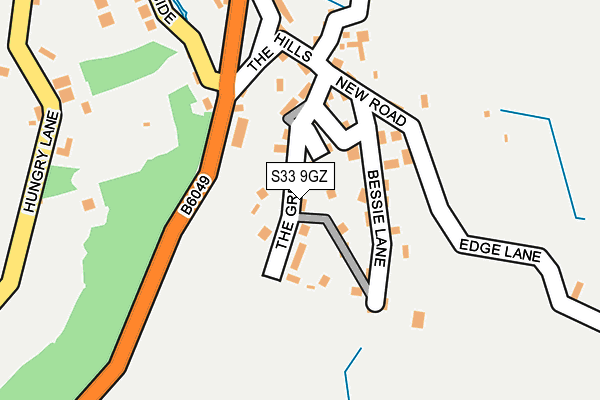 S33 9GZ map - OS OpenMap – Local (Ordnance Survey)