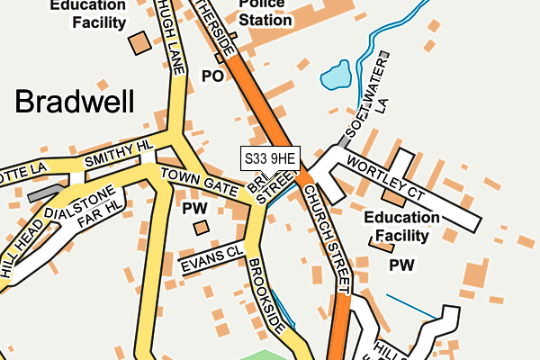 S33 9HE map - OS OpenMap – Local (Ordnance Survey)