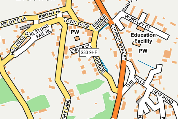 S33 9HF map - OS OpenMap – Local (Ordnance Survey)