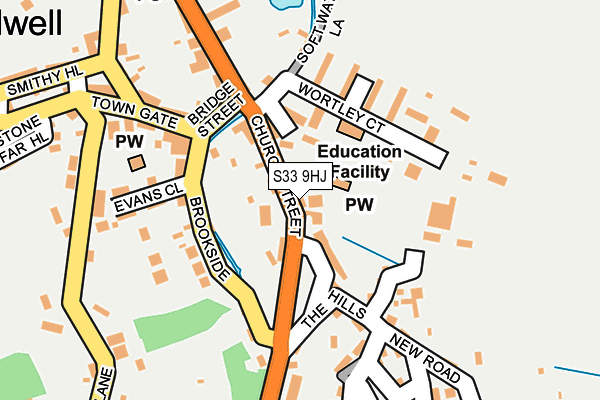 S33 9HJ map - OS OpenMap – Local (Ordnance Survey)