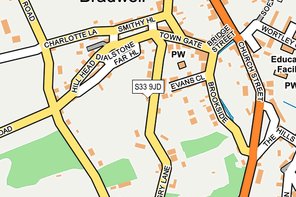 S33 9JD map - OS OpenMap – Local (Ordnance Survey)