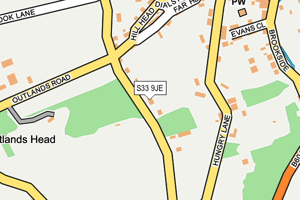 S33 9JE map - OS OpenMap – Local (Ordnance Survey)