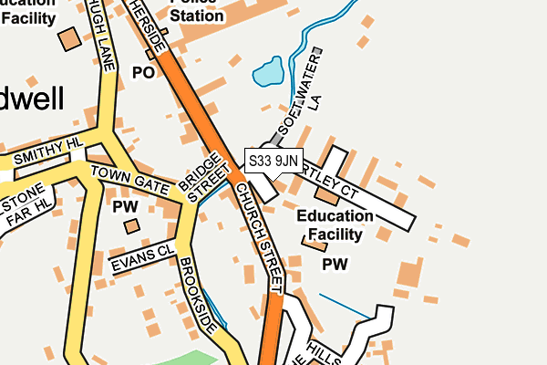 S33 9JN map - OS OpenMap – Local (Ordnance Survey)