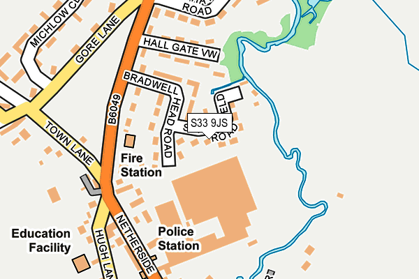 S33 9JS map - OS OpenMap – Local (Ordnance Survey)