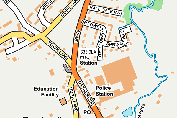S33 9LA map - OS OpenMap – Local (Ordnance Survey)