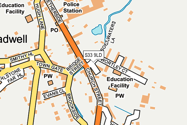 S33 9LD map - OS OpenMap – Local (Ordnance Survey)