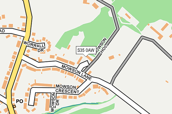 S35 0AW map - OS OpenMap – Local (Ordnance Survey)
