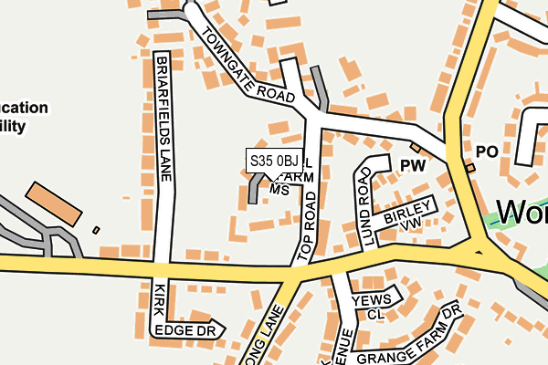 S35 0BJ map - OS OpenMap – Local (Ordnance Survey)