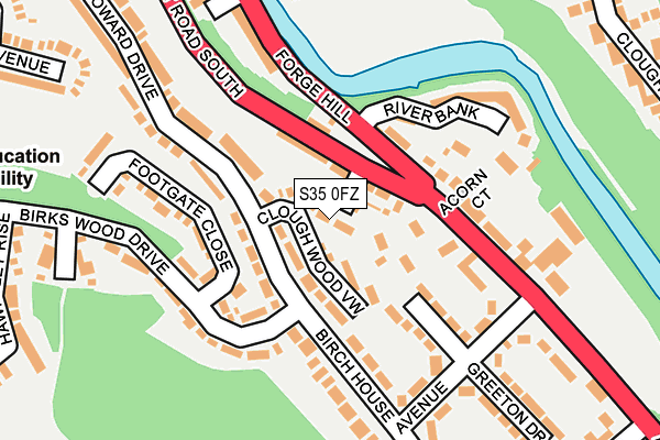 S35 0FZ map - OS OpenMap – Local (Ordnance Survey)