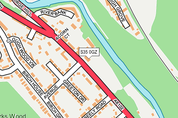 S35 0GZ map - OS OpenMap – Local (Ordnance Survey)