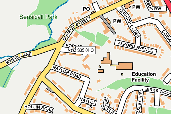 S35 0HQ map - OS OpenMap – Local (Ordnance Survey)