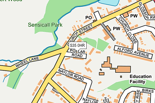 S35 0HR map - OS OpenMap – Local (Ordnance Survey)