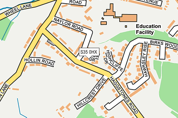 S35 0HX map - OS OpenMap – Local (Ordnance Survey)