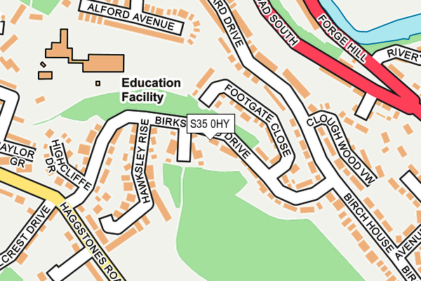 S35 0HY map - OS OpenMap – Local (Ordnance Survey)