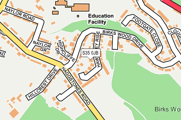 S35 0JB map - OS OpenMap – Local (Ordnance Survey)