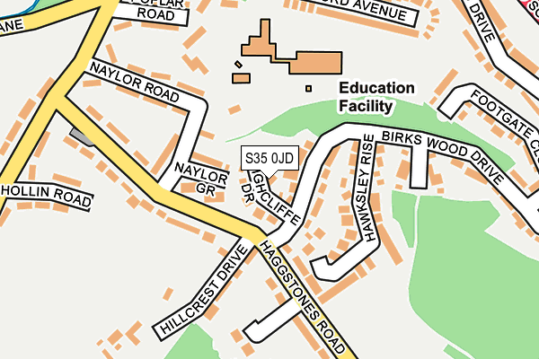 S35 0JD map - OS OpenMap – Local (Ordnance Survey)