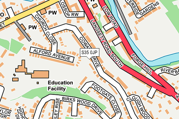 S35 0JP map - OS OpenMap – Local (Ordnance Survey)