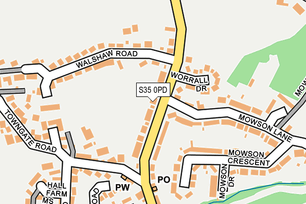 S35 0PD map - OS OpenMap – Local (Ordnance Survey)