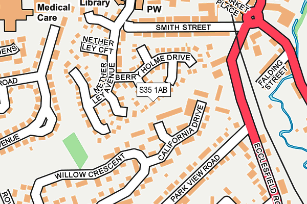 S35 1AB map - OS OpenMap – Local (Ordnance Survey)