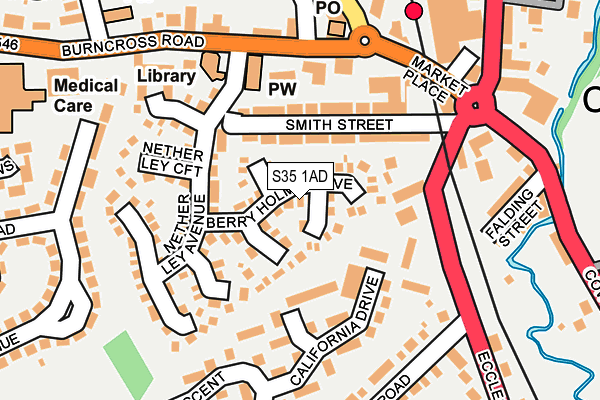 S35 1AD map - OS OpenMap – Local (Ordnance Survey)