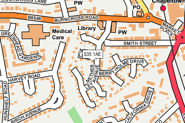 S35 1AE map - OS OpenMap – Local (Ordnance Survey)