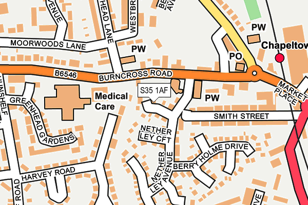 S35 1AF map - OS OpenMap – Local (Ordnance Survey)