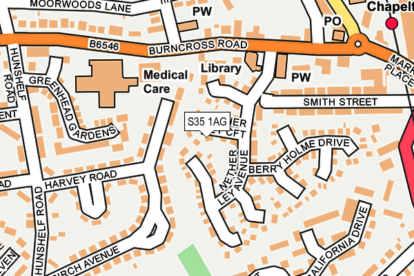 S35 1AG map - OS OpenMap – Local (Ordnance Survey)