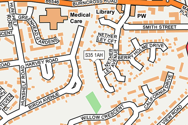 S35 1AH map - OS OpenMap – Local (Ordnance Survey)