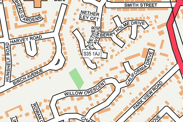 S35 1AJ map - OS OpenMap – Local (Ordnance Survey)