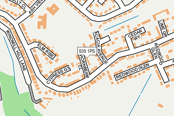 S35 1PS map - OS OpenMap – Local (Ordnance Survey)