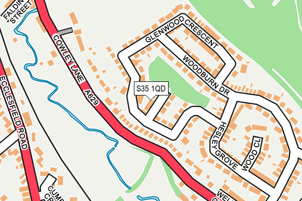 S35 1QD map - OS OpenMap – Local (Ordnance Survey)