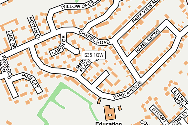 S35 1QW map - OS OpenMap – Local (Ordnance Survey)