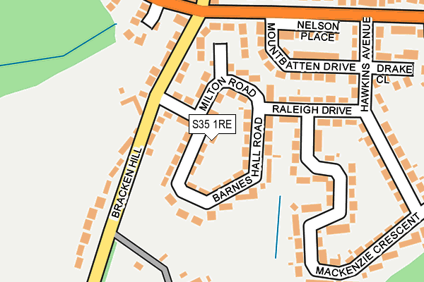 S35 1RE map - OS OpenMap – Local (Ordnance Survey)