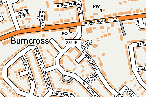 S35 1RL map - OS OpenMap – Local (Ordnance Survey)