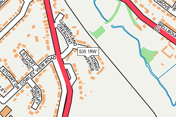 S35 1RW map - OS OpenMap – Local (Ordnance Survey)