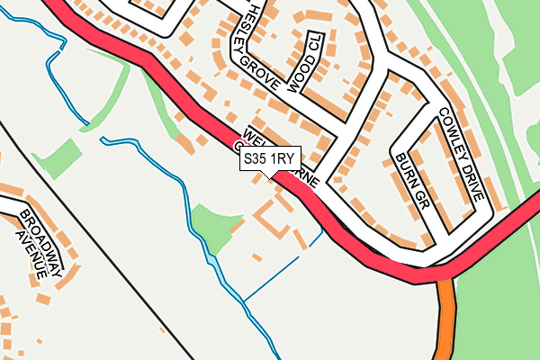 S35 1RY map - OS OpenMap – Local (Ordnance Survey)