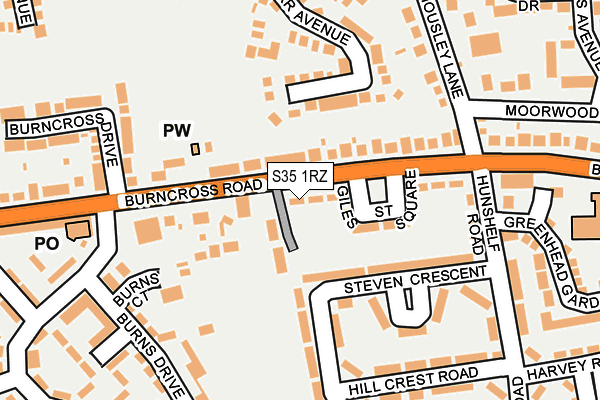 S35 1RZ map - OS OpenMap – Local (Ordnance Survey)
