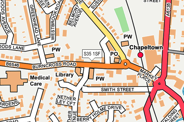 S35 1SF map - OS OpenMap – Local (Ordnance Survey)