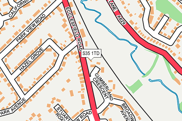 S35 1TD map - OS OpenMap – Local (Ordnance Survey)