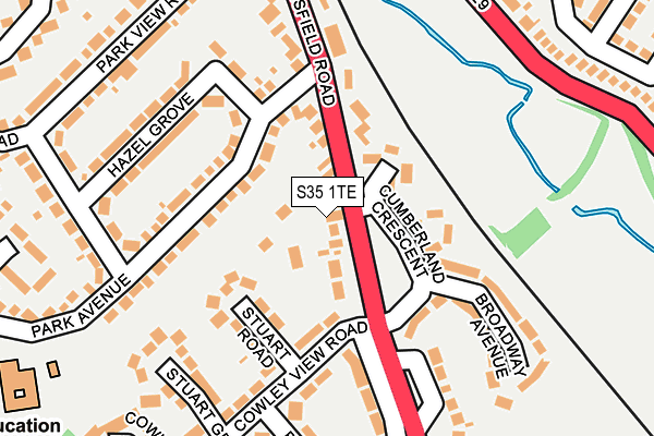 S35 1TE map - OS OpenMap – Local (Ordnance Survey)