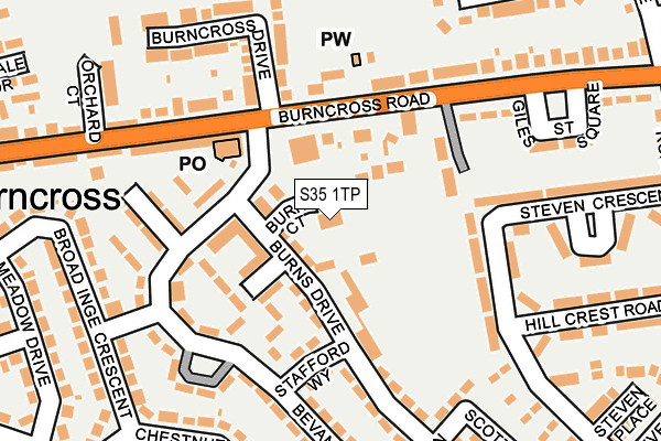 S35 1TP map - OS OpenMap – Local (Ordnance Survey)