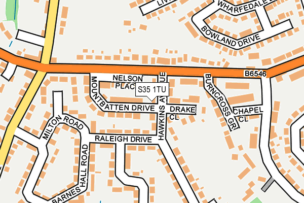 S35 1TU map - OS OpenMap – Local (Ordnance Survey)