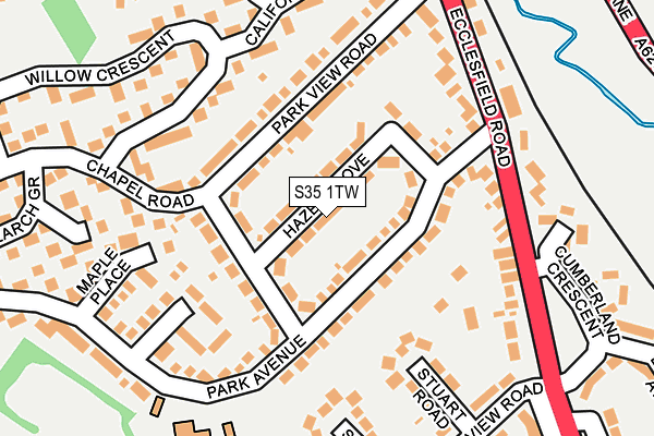 S35 1TW map - OS OpenMap – Local (Ordnance Survey)