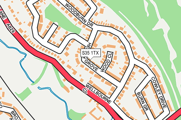 S35 1TX map - OS OpenMap – Local (Ordnance Survey)
