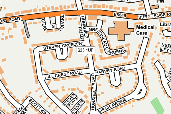 S35 1UF map - OS OpenMap – Local (Ordnance Survey)