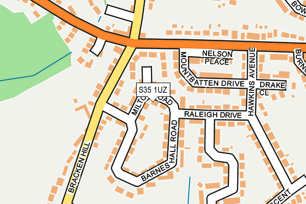 S35 1UZ map - OS OpenMap – Local (Ordnance Survey)