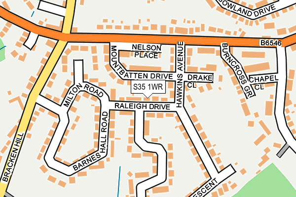 S35 1WR map - OS OpenMap – Local (Ordnance Survey)